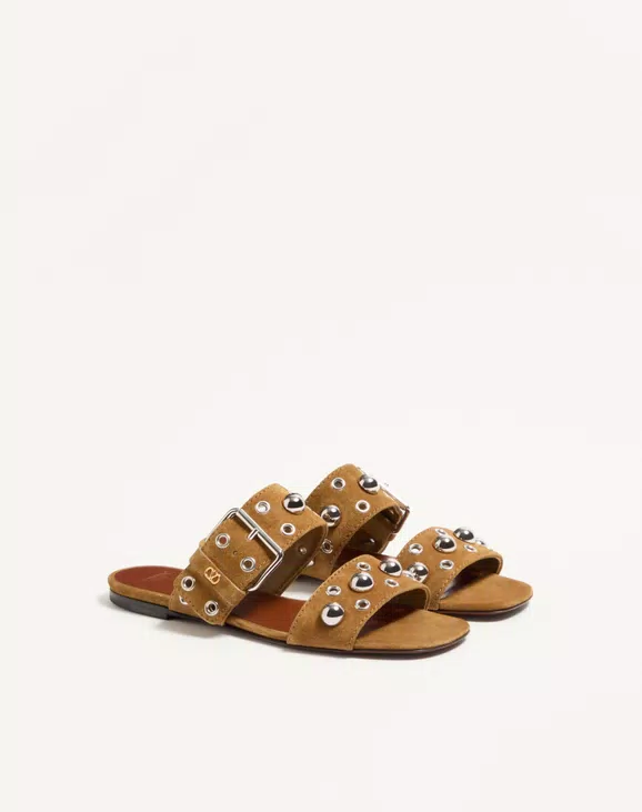Valentino Nellcôte Crust Leather Slide Sandal - Image 6